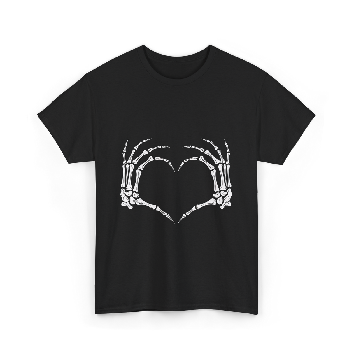 Skeleton Hands Heart Bones T-Shirt - Black