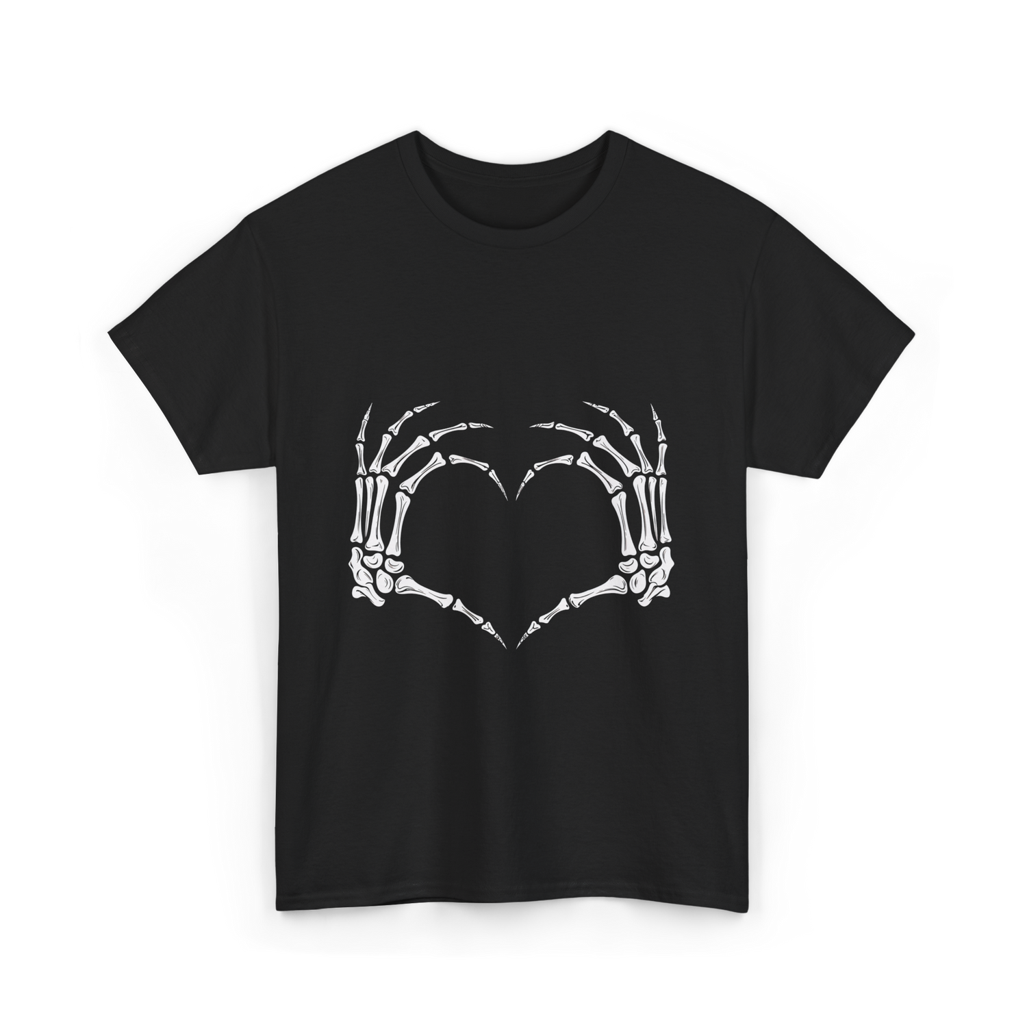 Skeleton Hands Heart Bones T-Shirt - Black