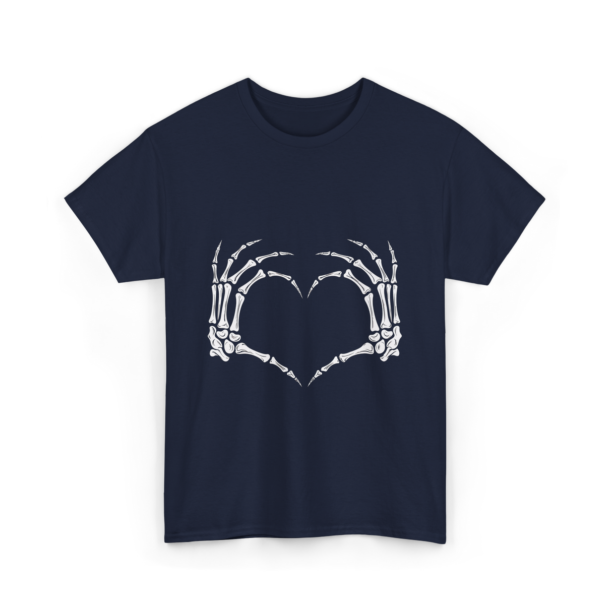Skeleton Hands Heart Bones T-Shirt - Navy