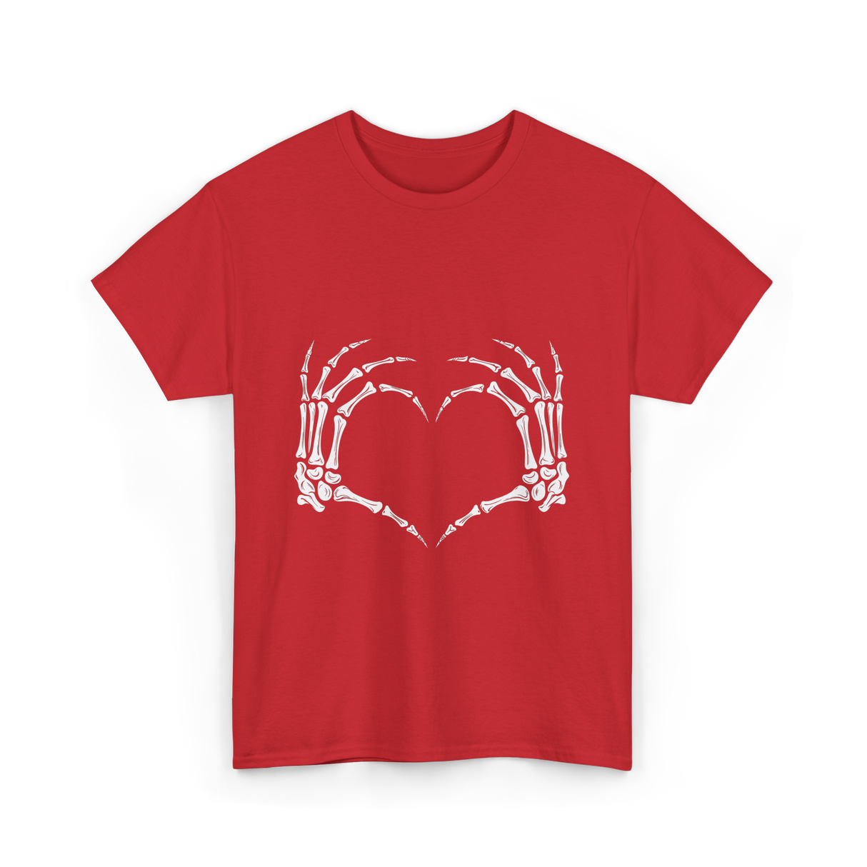 Skeleton Hands Heart Bones T-Shirt - Red