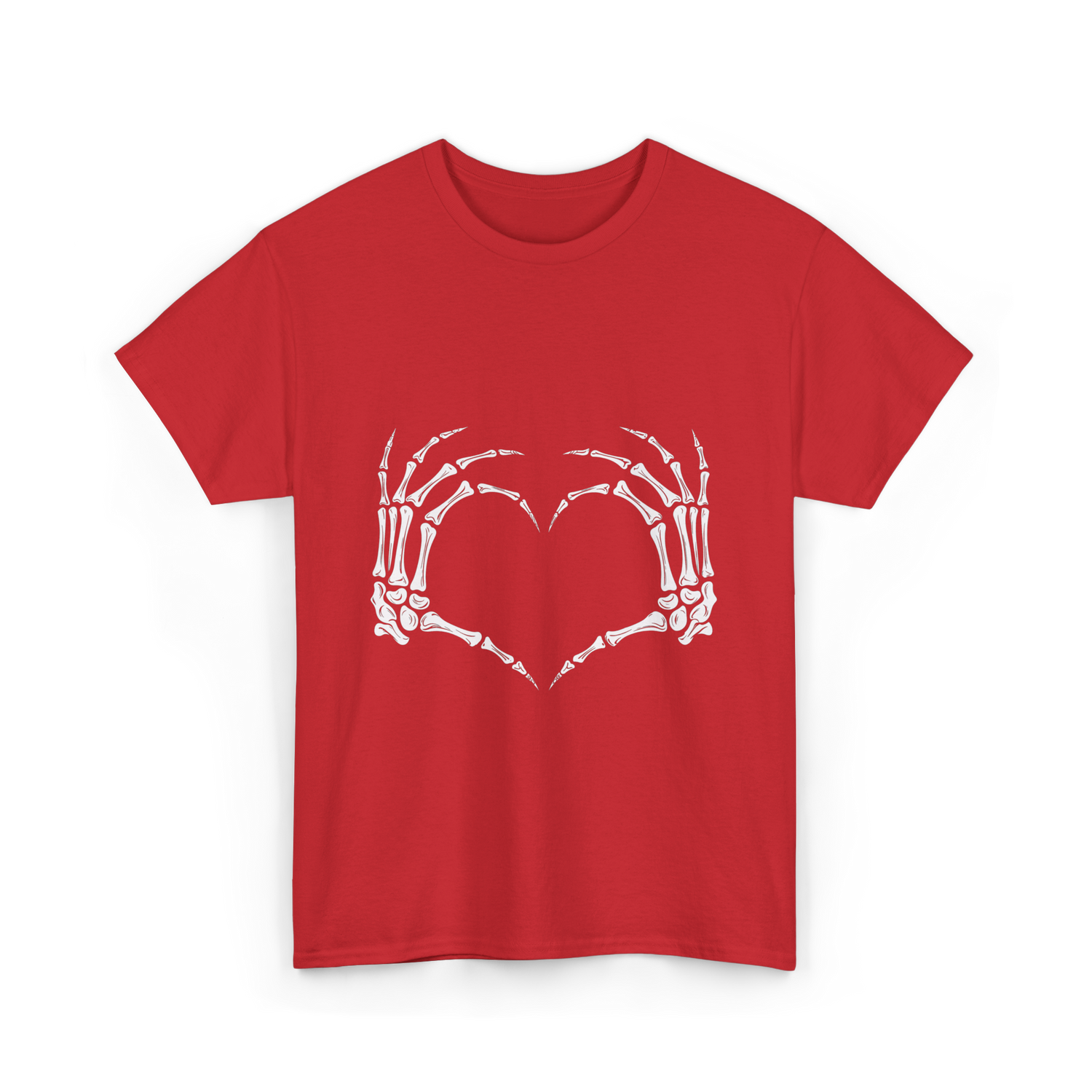 Skeleton Hands Heart Bones T-Shirt - Red