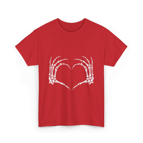 Skeleton Hands Heart Bones T-Shirt - Red