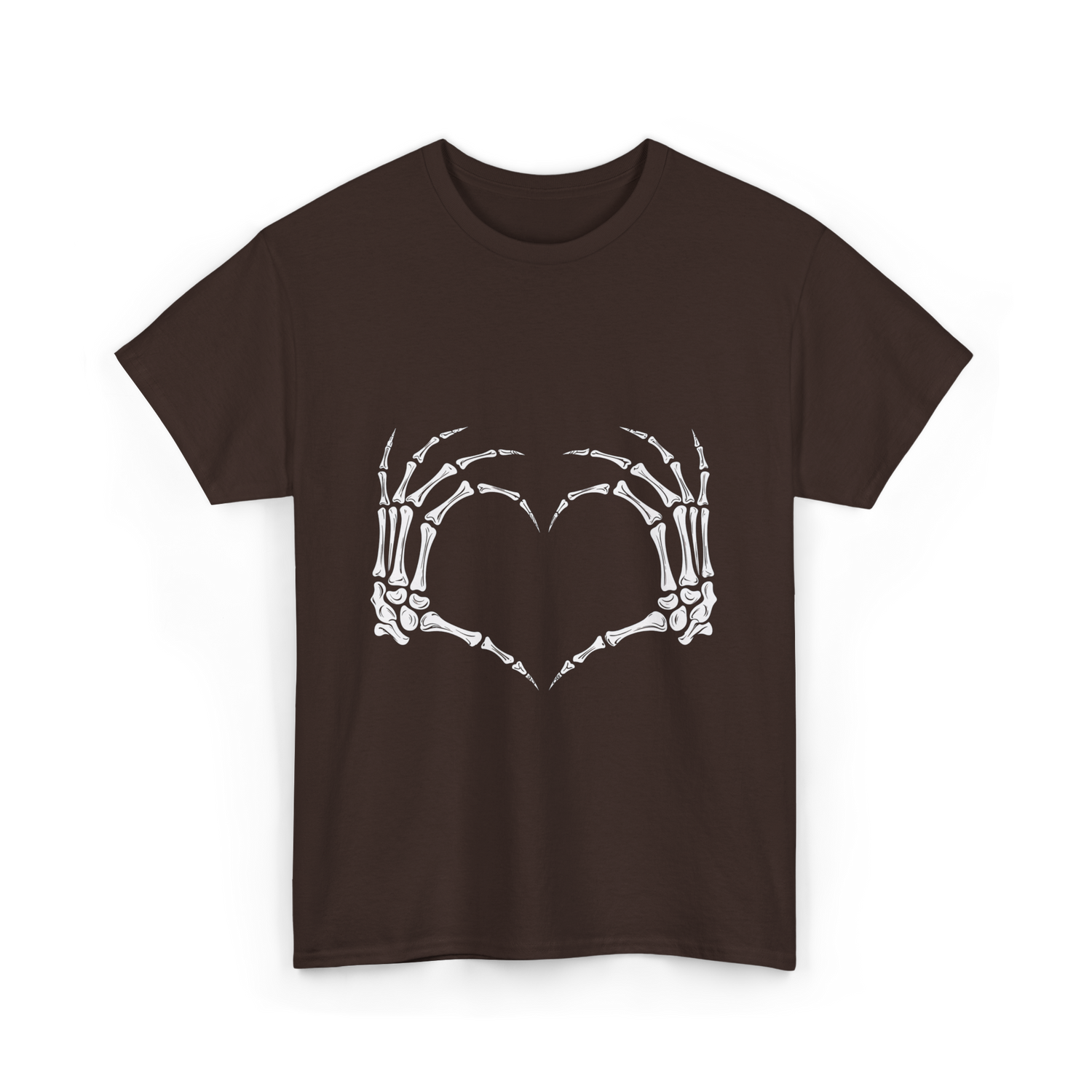 Skeleton Hands Heart Bones T-Shirt - Dark Chocolate