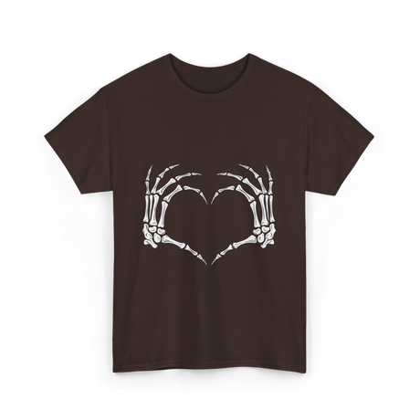 Skeleton Hands Heart Bones T-Shirt - Dark Chocolate