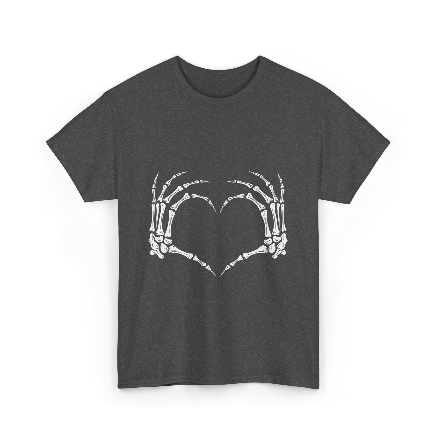 Skeleton Hands Heart Bones T-Shirt - Dark Heather