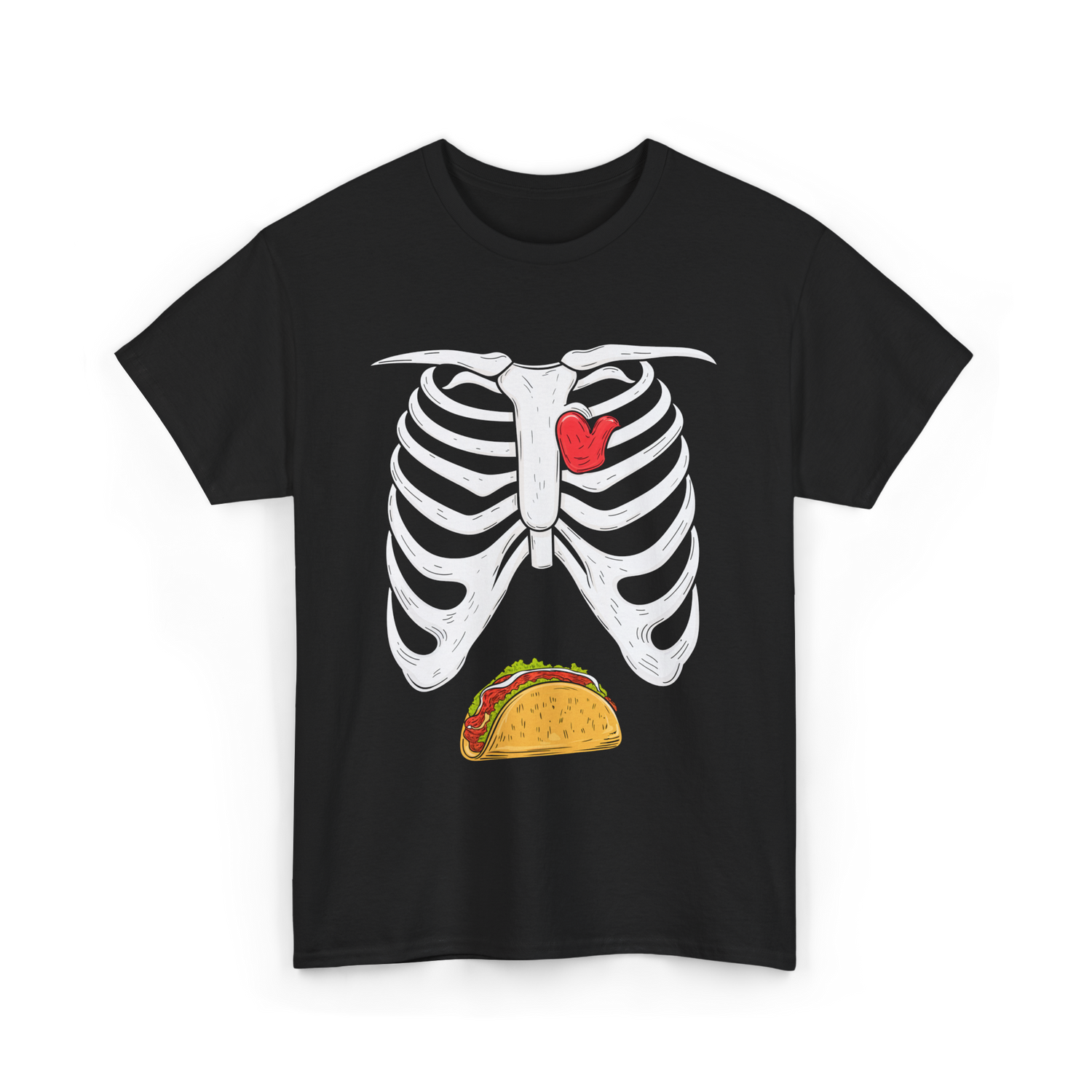 Skeleton Taco Belly Taco T-Shirt - Black