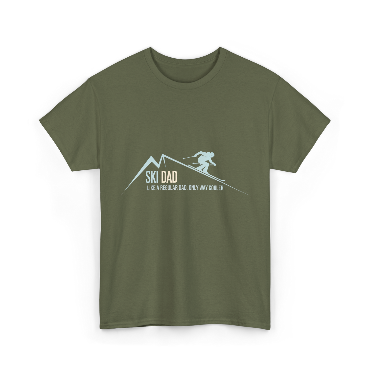 Ski Dad Skiing Dad T-Shirt - Military Green