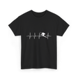 Ski Heartbeat Skiing Sport T-Shirt - Black