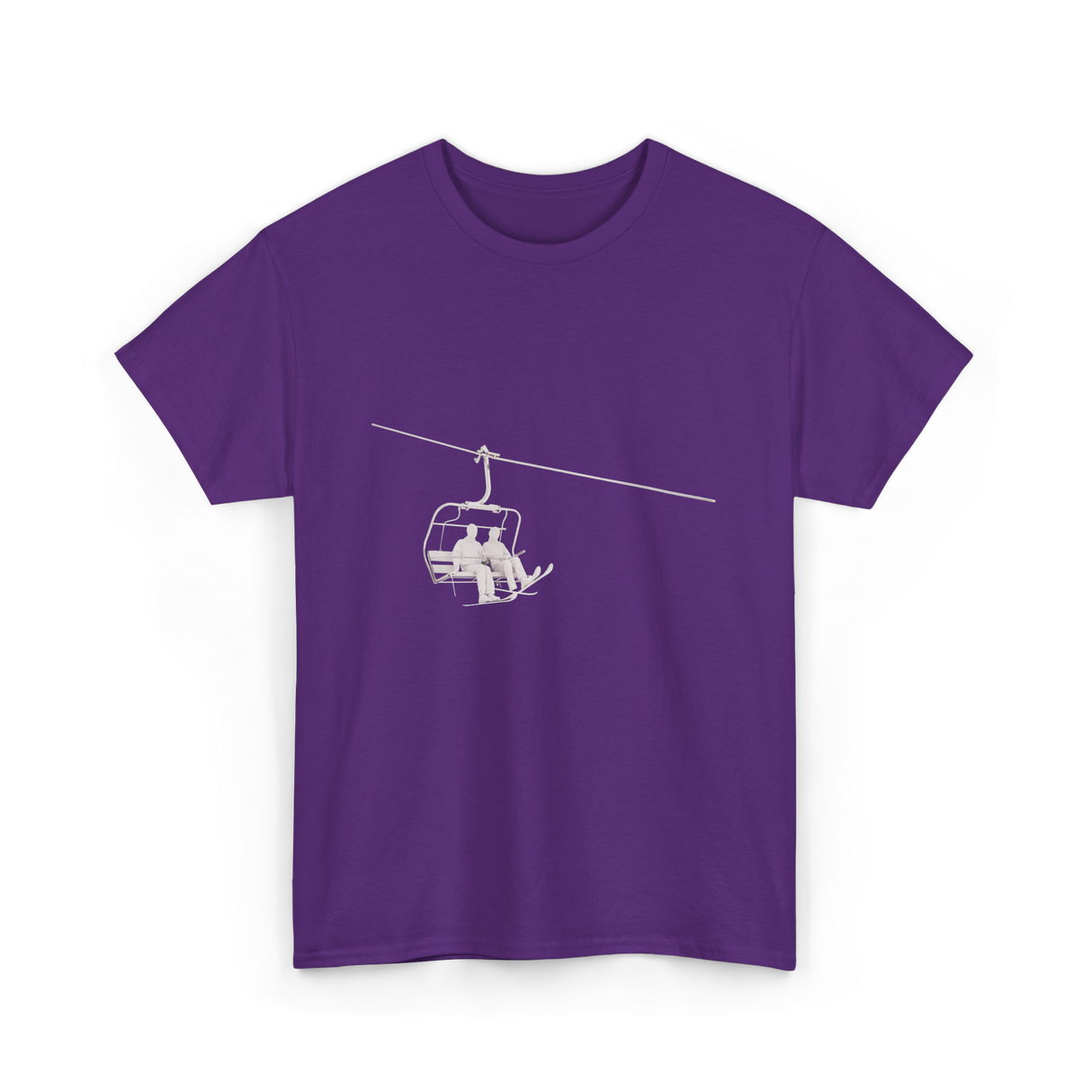 Ski Lift Relaxing Skiing Winter Sport T-Shirt - Purple