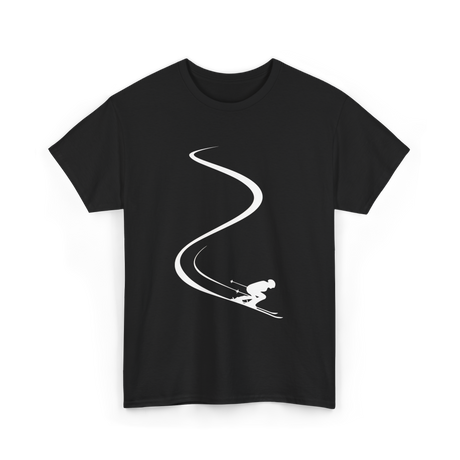 Skier in Powder Snow Freeride T-Shirt - Black