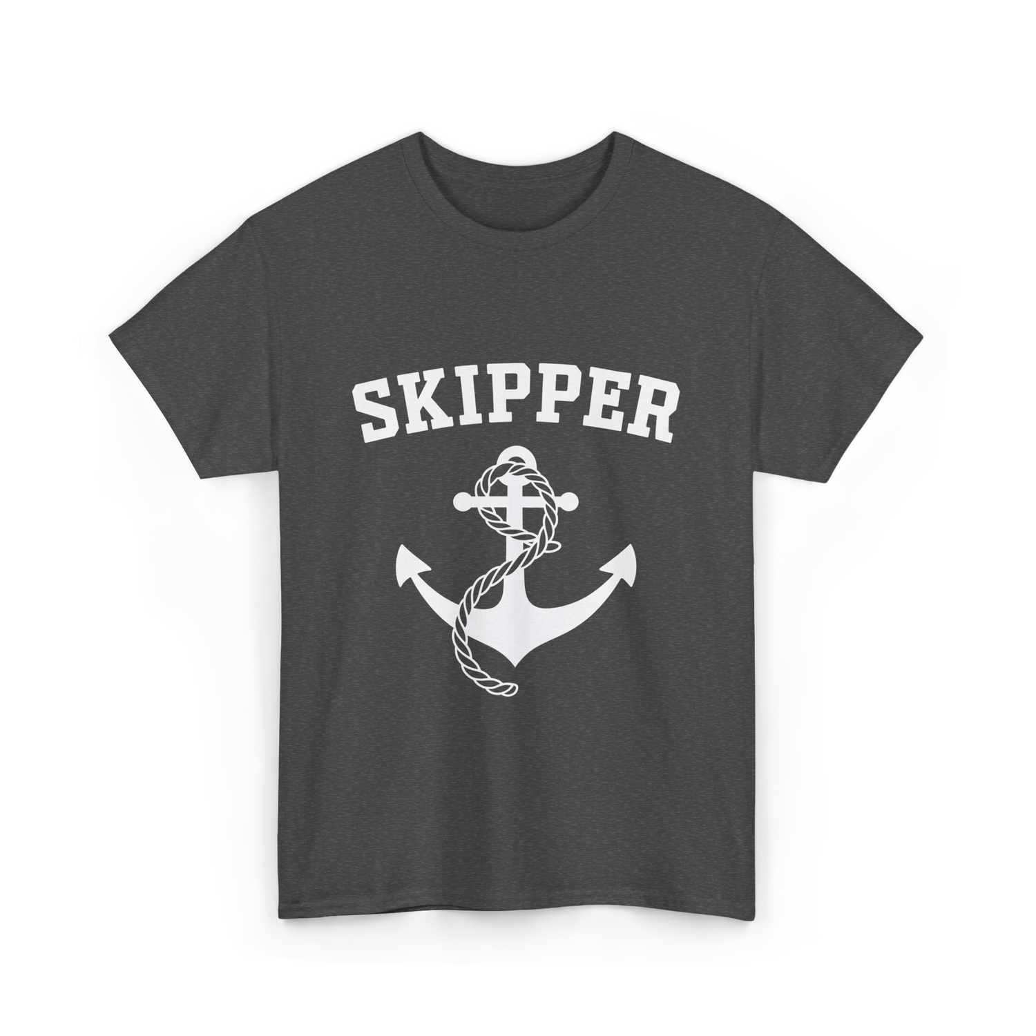 Skipper Anchor Boating Water Sports T-Shirt - Dark Heather