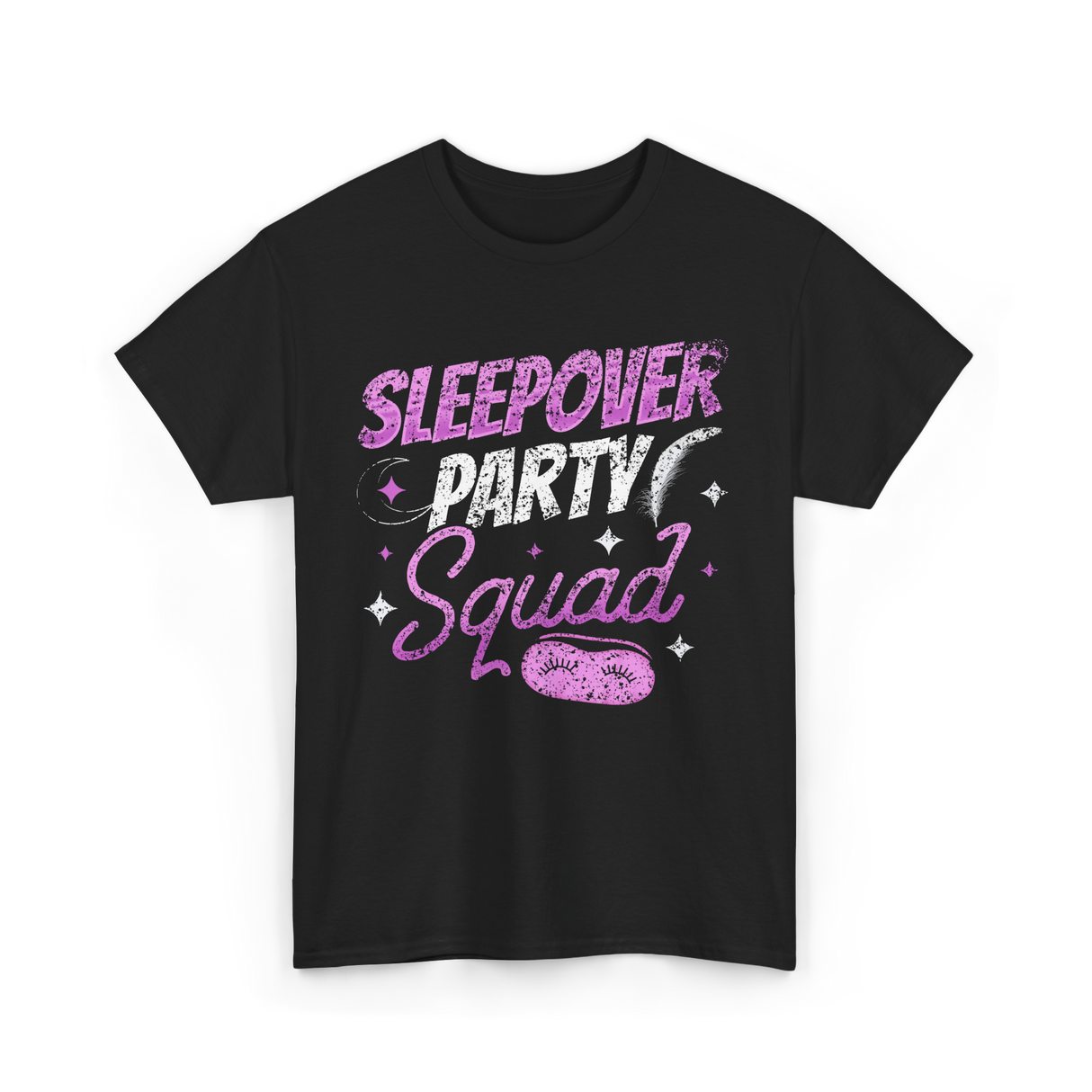 Sleepover Party Squad Team T-Shirt - Black
