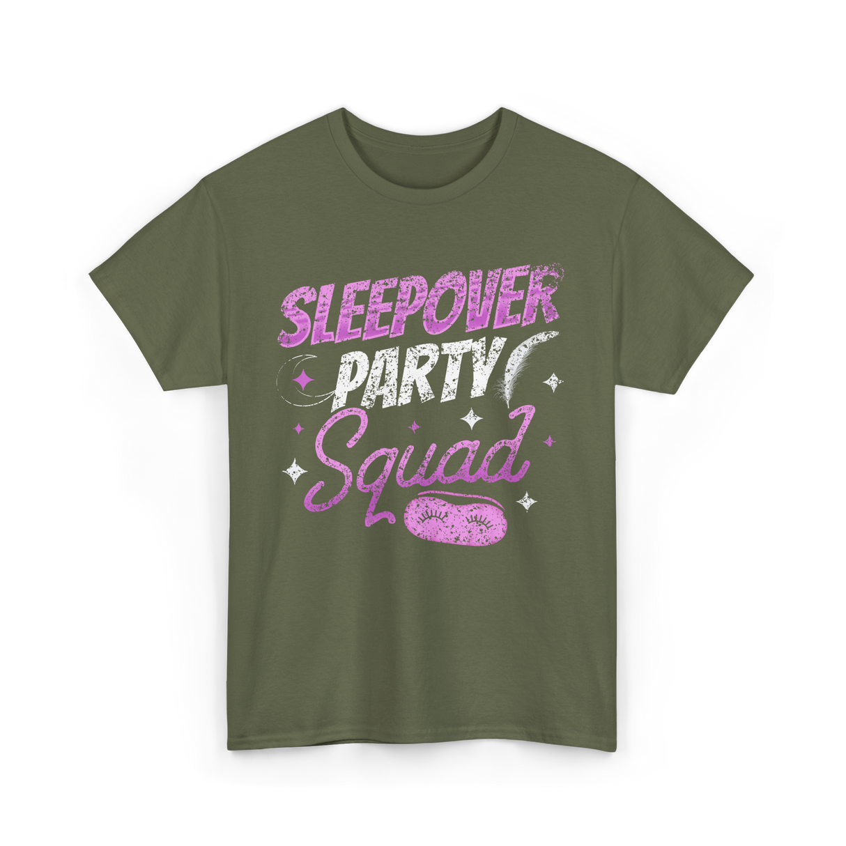 Sleepover Party Squad Team T-Shirt - Military Green