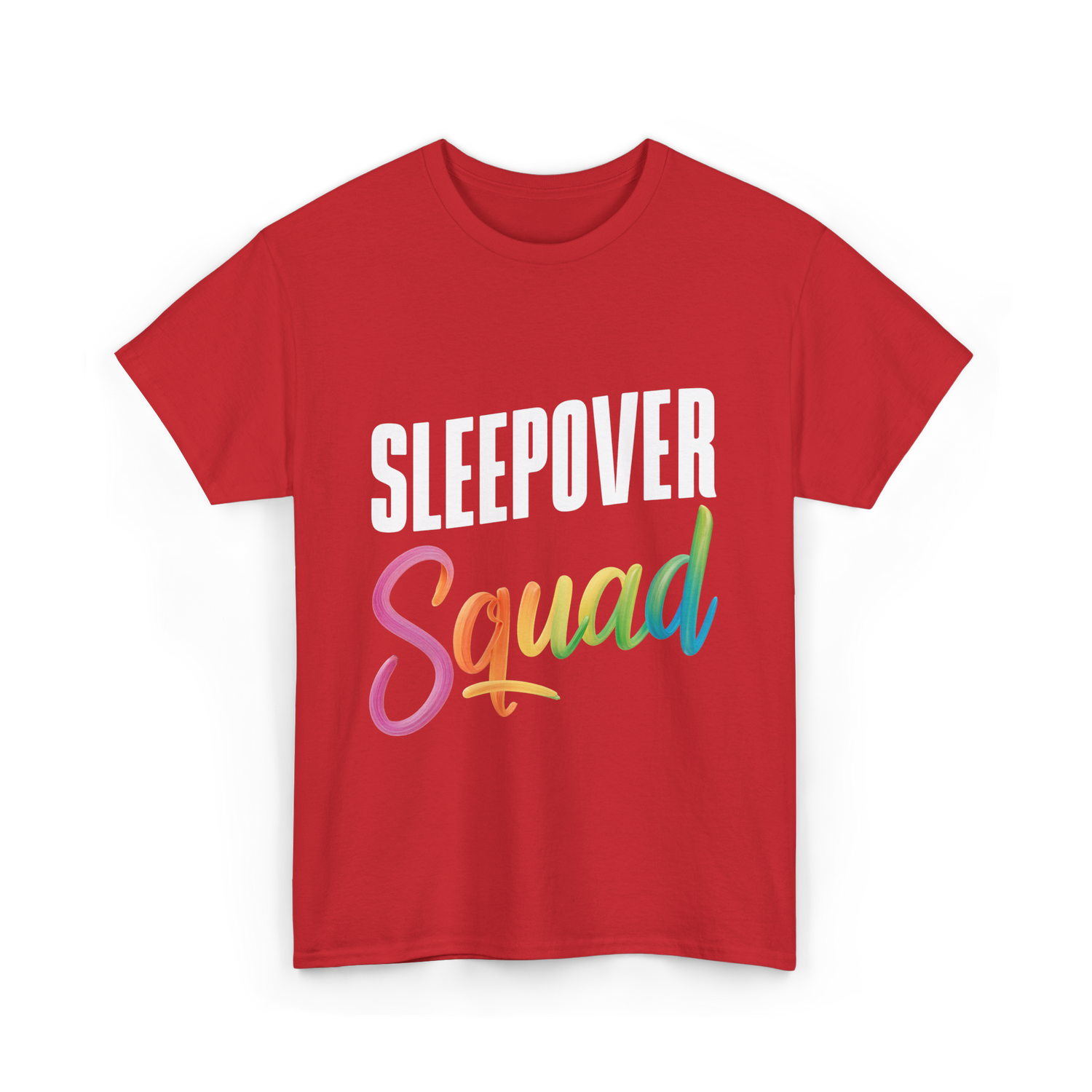 Sleepover Squad Pajama Party Friends T-Shirt - Red
