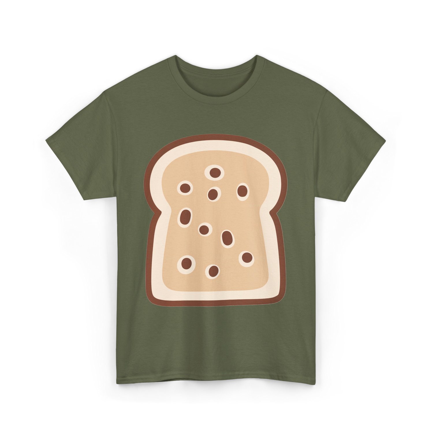 Sliced Bread Toast Bread T-Shirt - Military Green