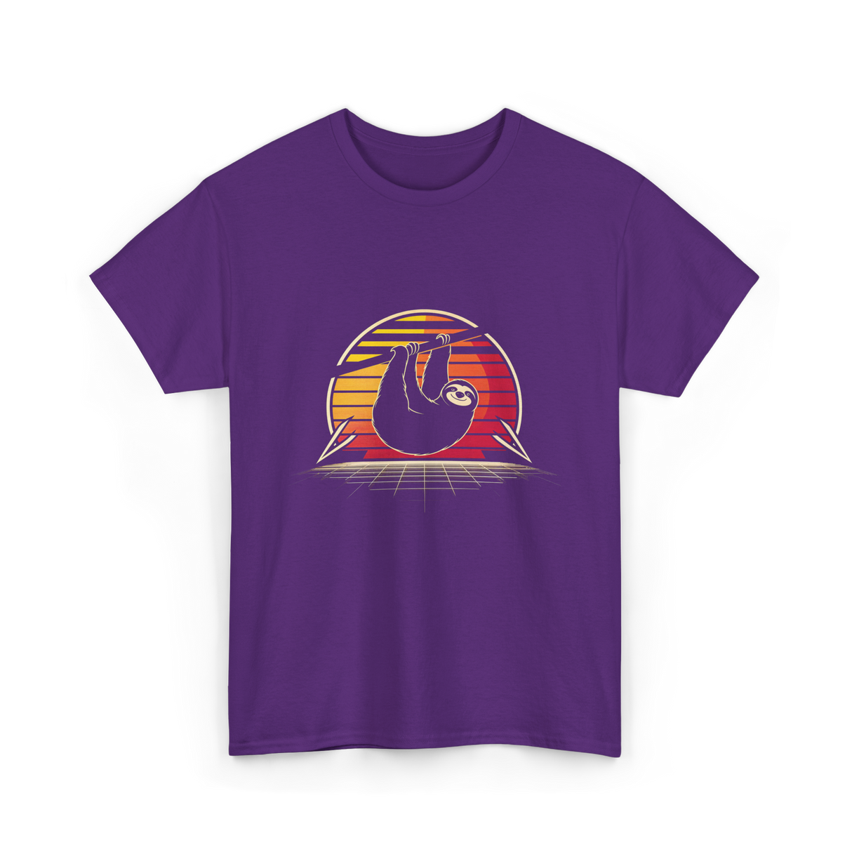 Sloth Vintage Animal Lover T-Shirt - Purple