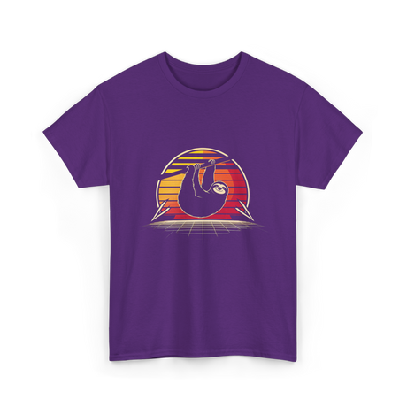 Sloth Vintage Animal Lover T-Shirt - Purple
