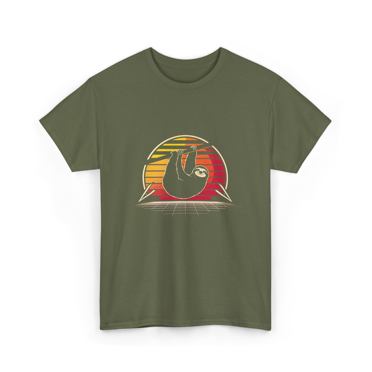 Sloth Vintage Animal Lover T-Shirt - Military Green