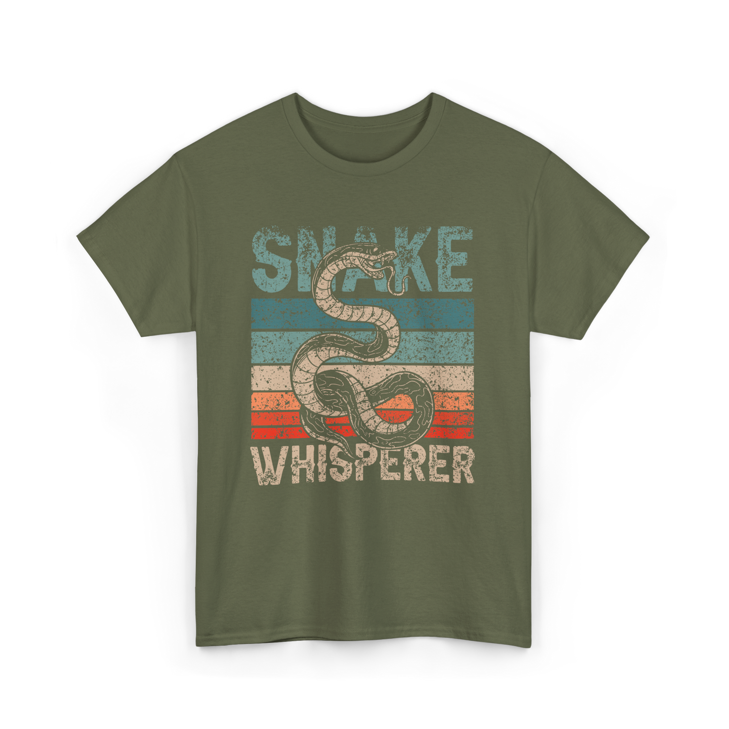 Snake Whisperer Snakes Animal T-Shirt - Military Green