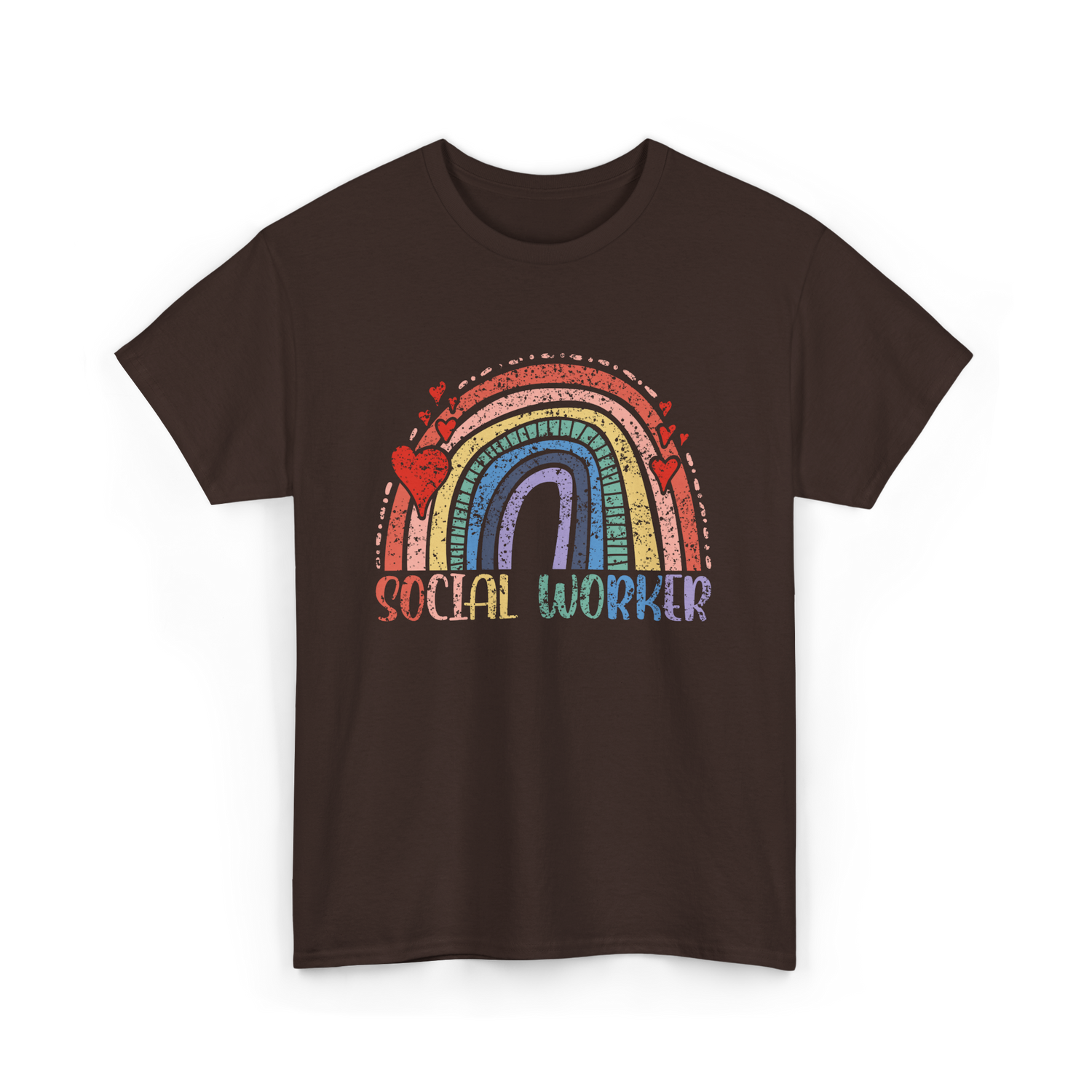 Social Worker Rainbow Social Worker T-Shirt - Dark Chocolate