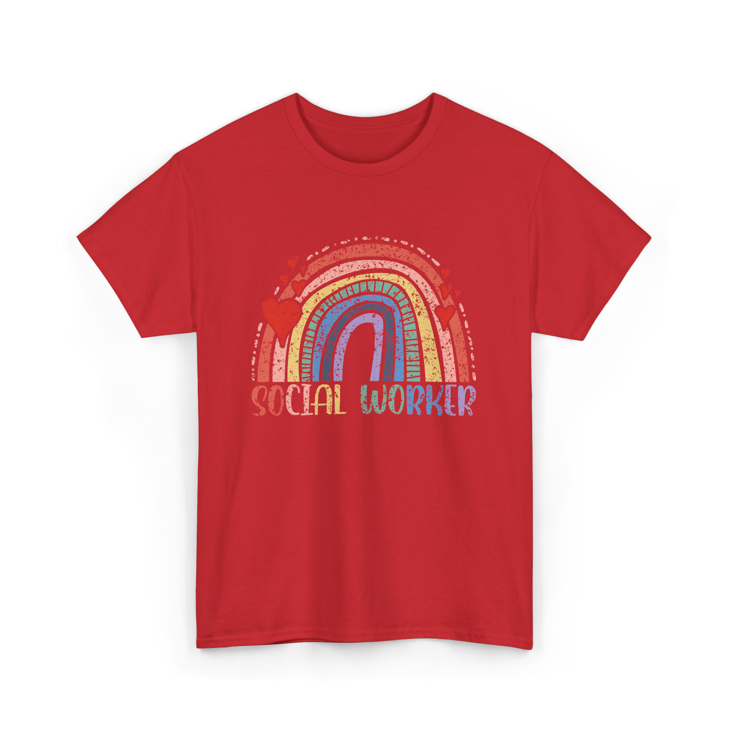 Social Worker Rainbow Social Worker T-Shirt - Red