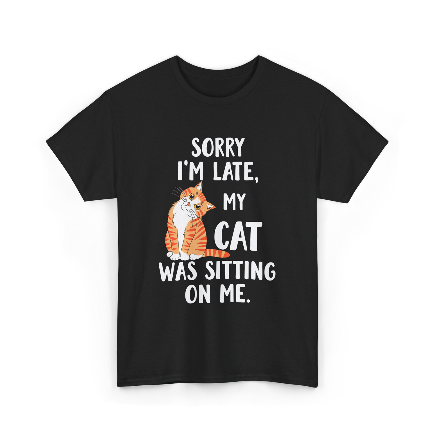 Sorry I'm Late Cat T-Shirt - Black
