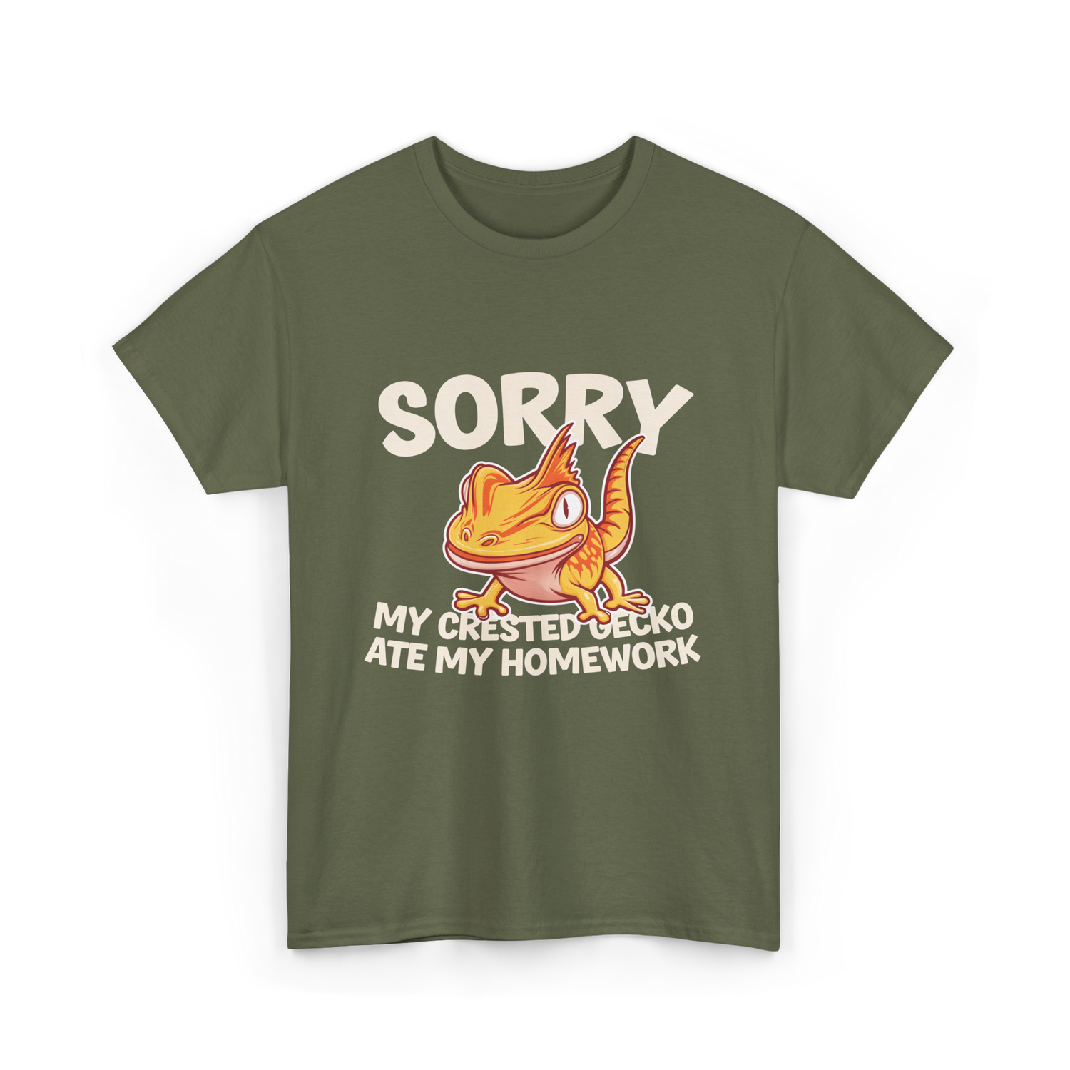 Sorry My Crested Gecko Pet T-Shirt - Military Green