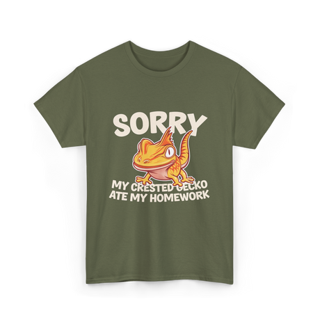 Sorry My Crested Gecko Pet T-Shirt - Military Green