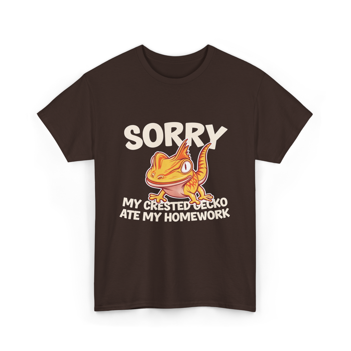 Sorry My Crested Gecko Pet T-Shirt - Dark Chocolate