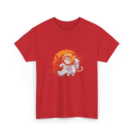 Space Cat Astronaut Kanji T-Shirt - Red