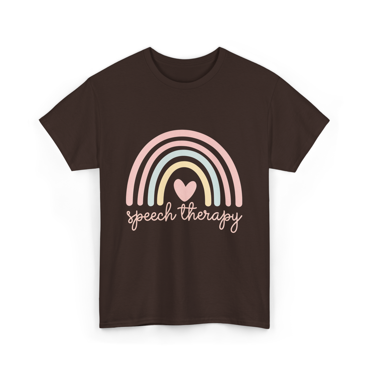 Speech Therapy Rainbow SLP T-Shirt - Dark Chocolate