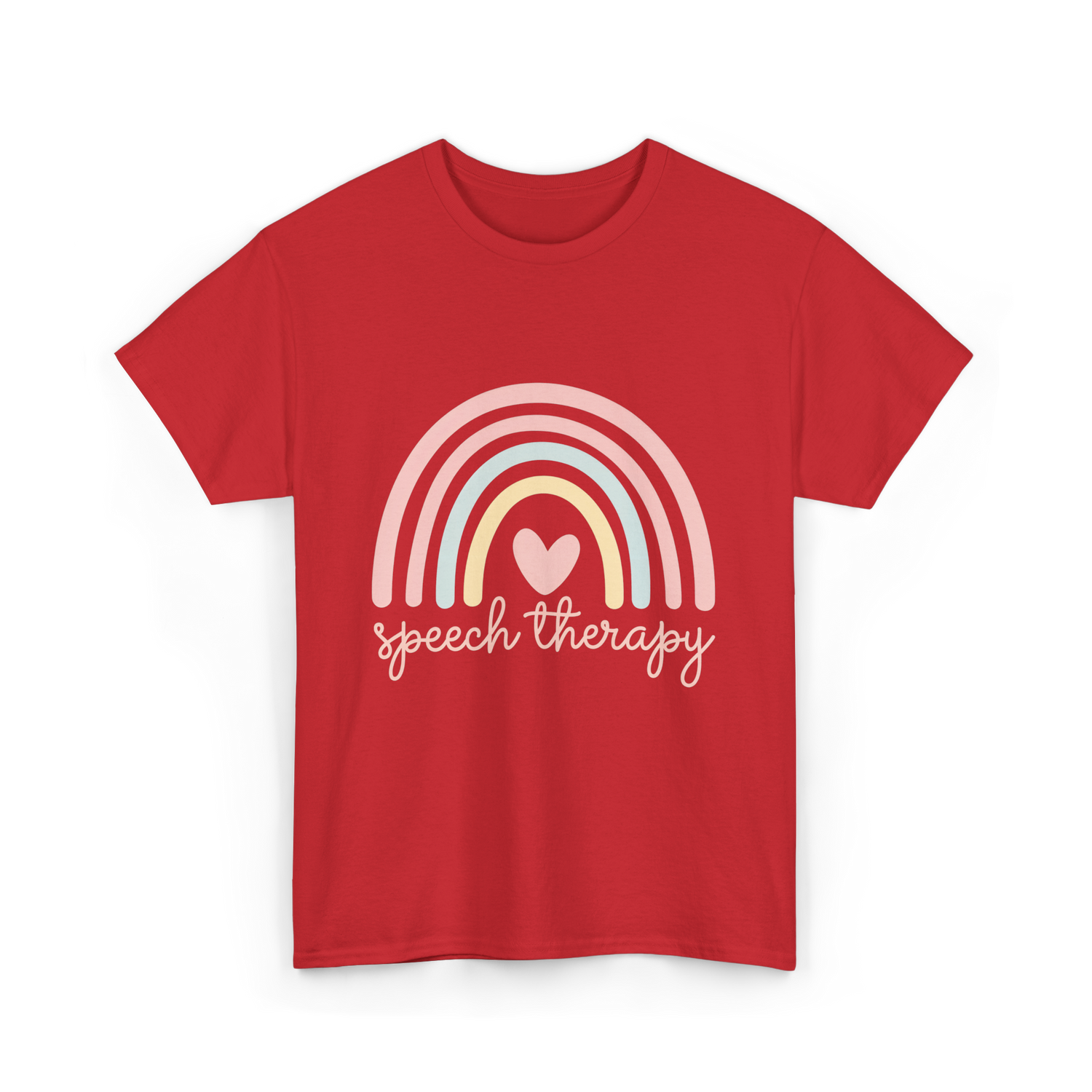 Speech Therapy Rainbow SLP T-Shirt - Red