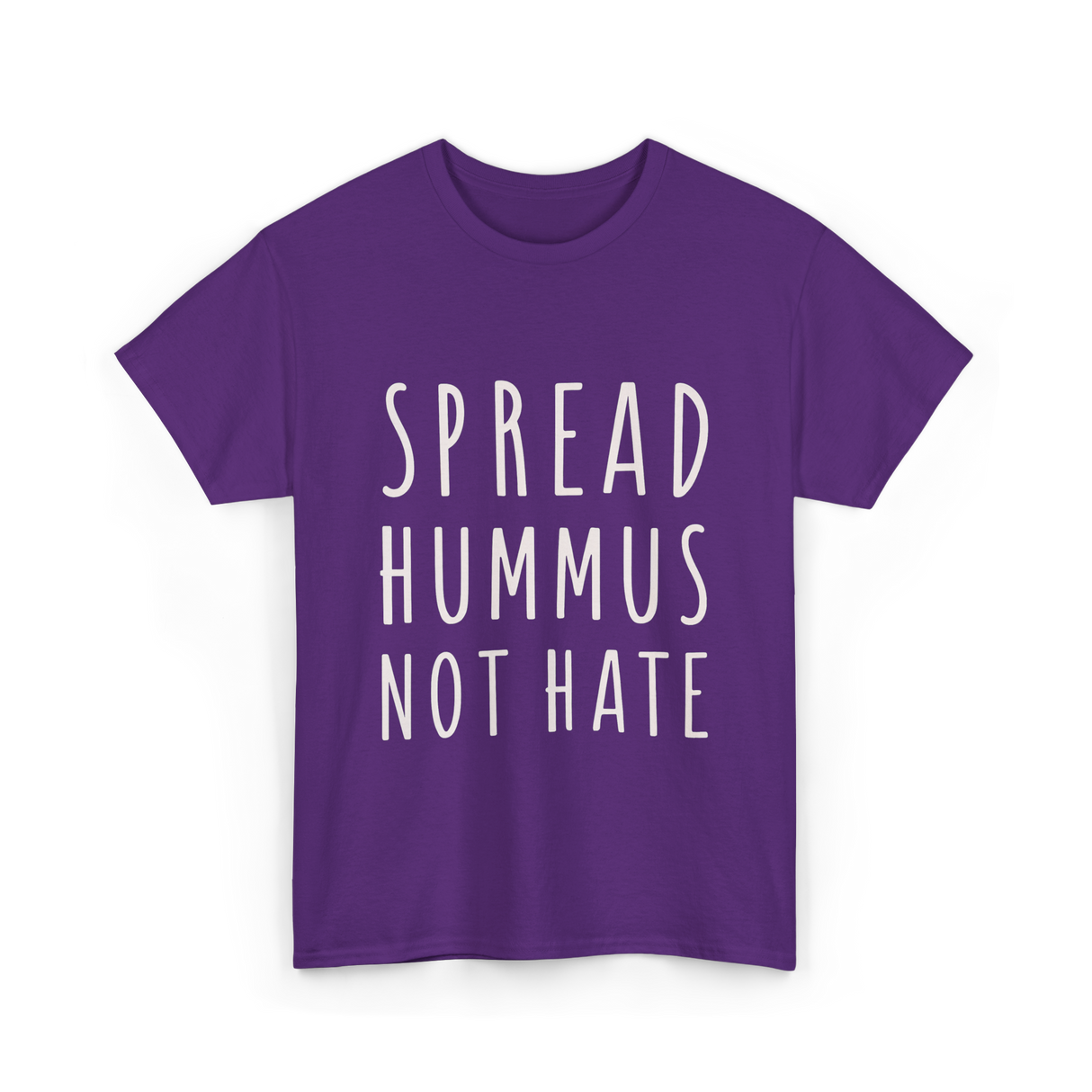 Spread Hummus Not Hate Vegan T-Shirt - Purple