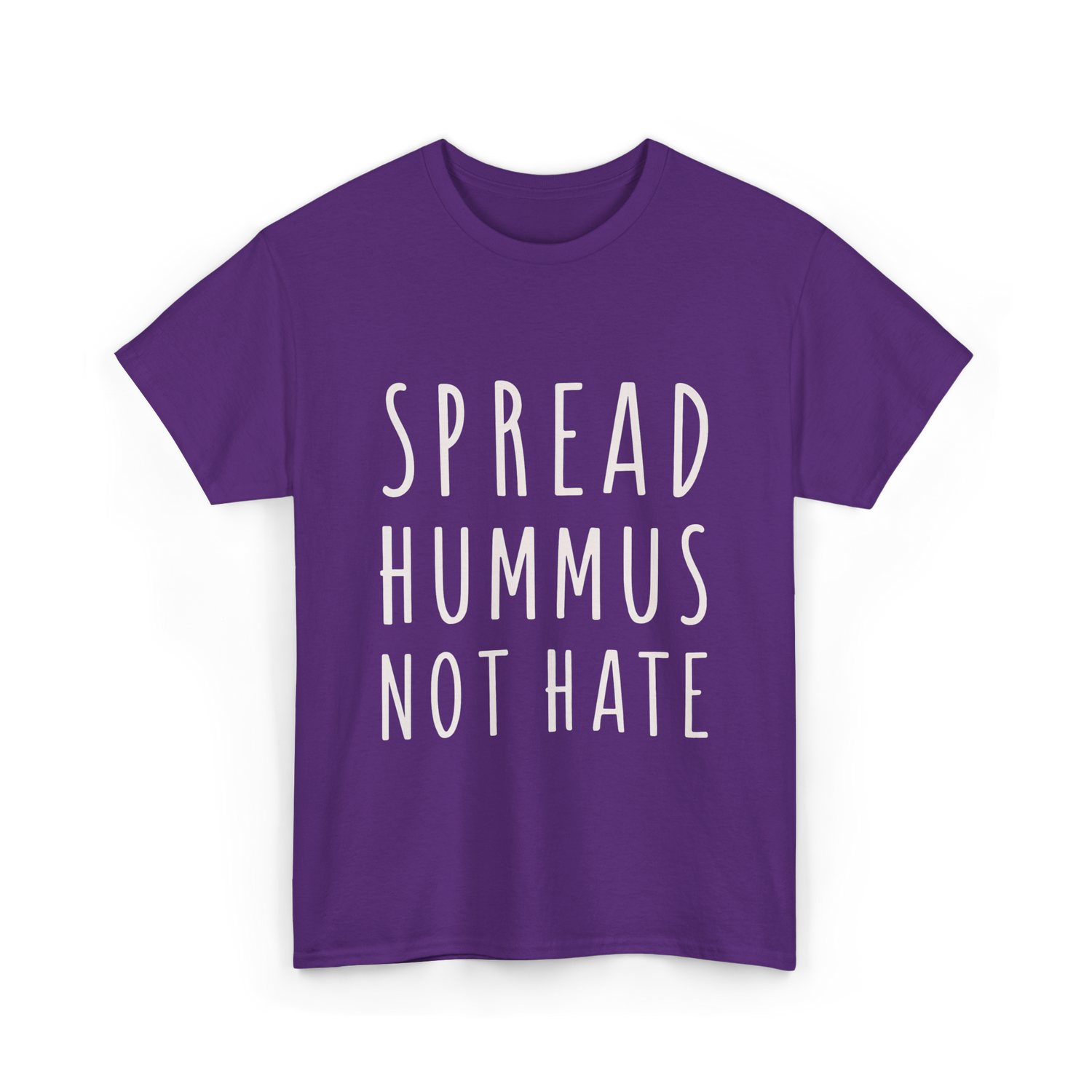 Spread Hummus Not Hate Vegan T-Shirt - Purple