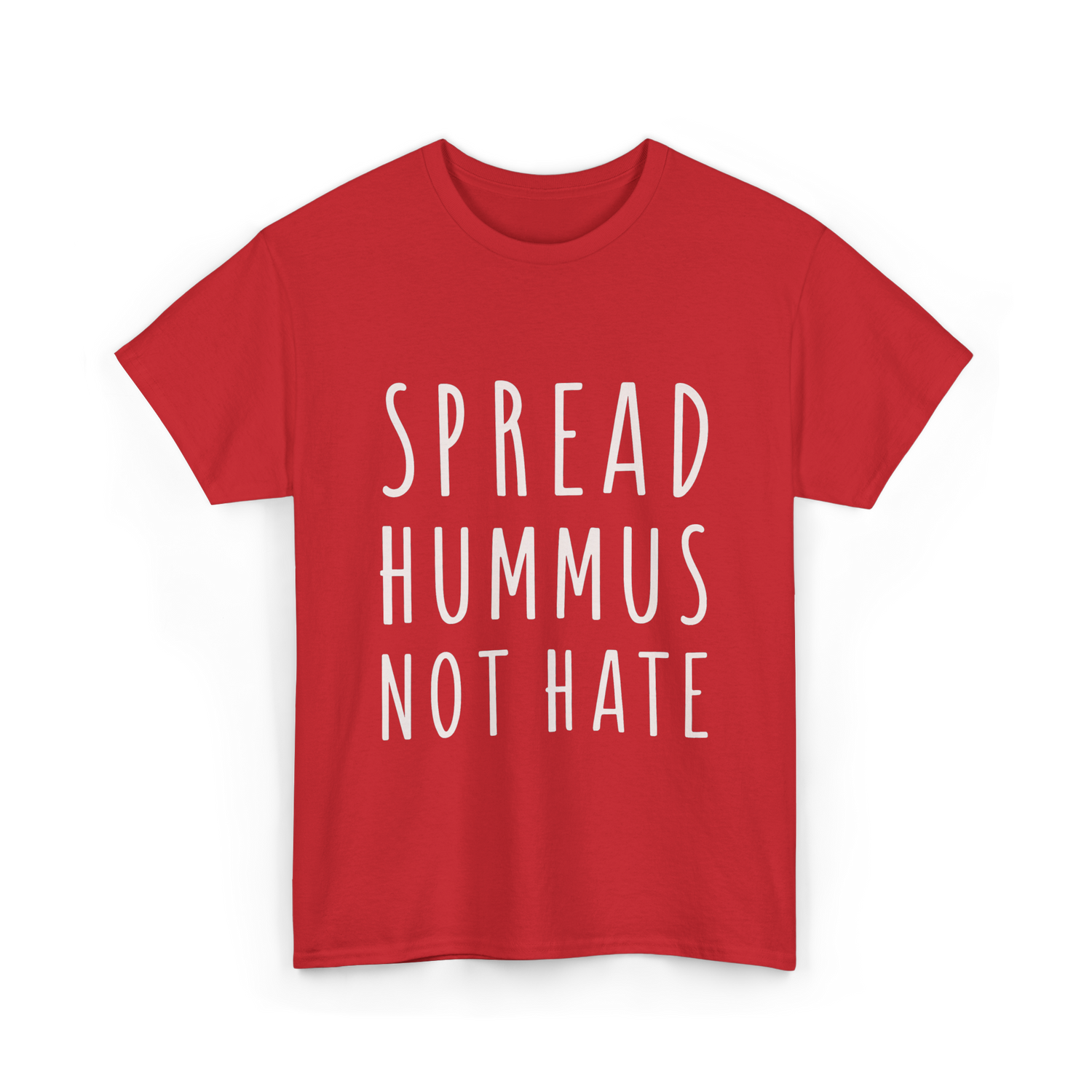 Spread Hummus Not Hate Vegan T-Shirt - Red