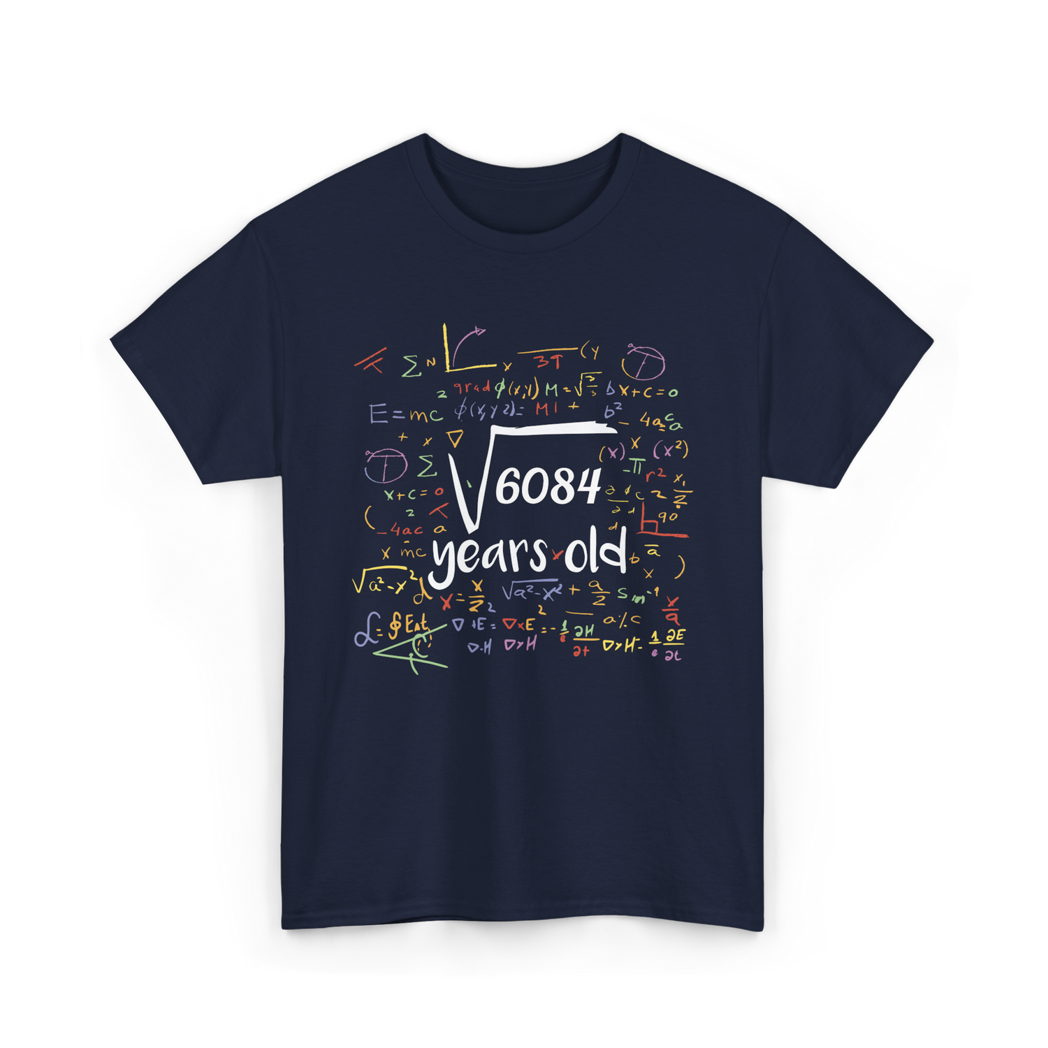 Square Root Of 6084 Birthday Celebration T-Shirt - Navy