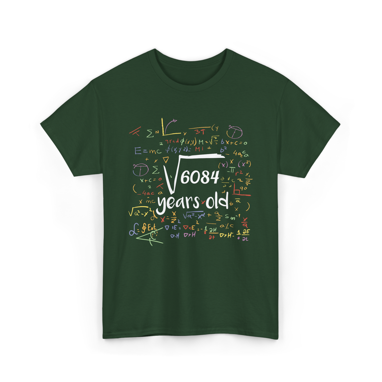 Square Root Of 6084 Birthday Celebration T-Shirt - Forest Green