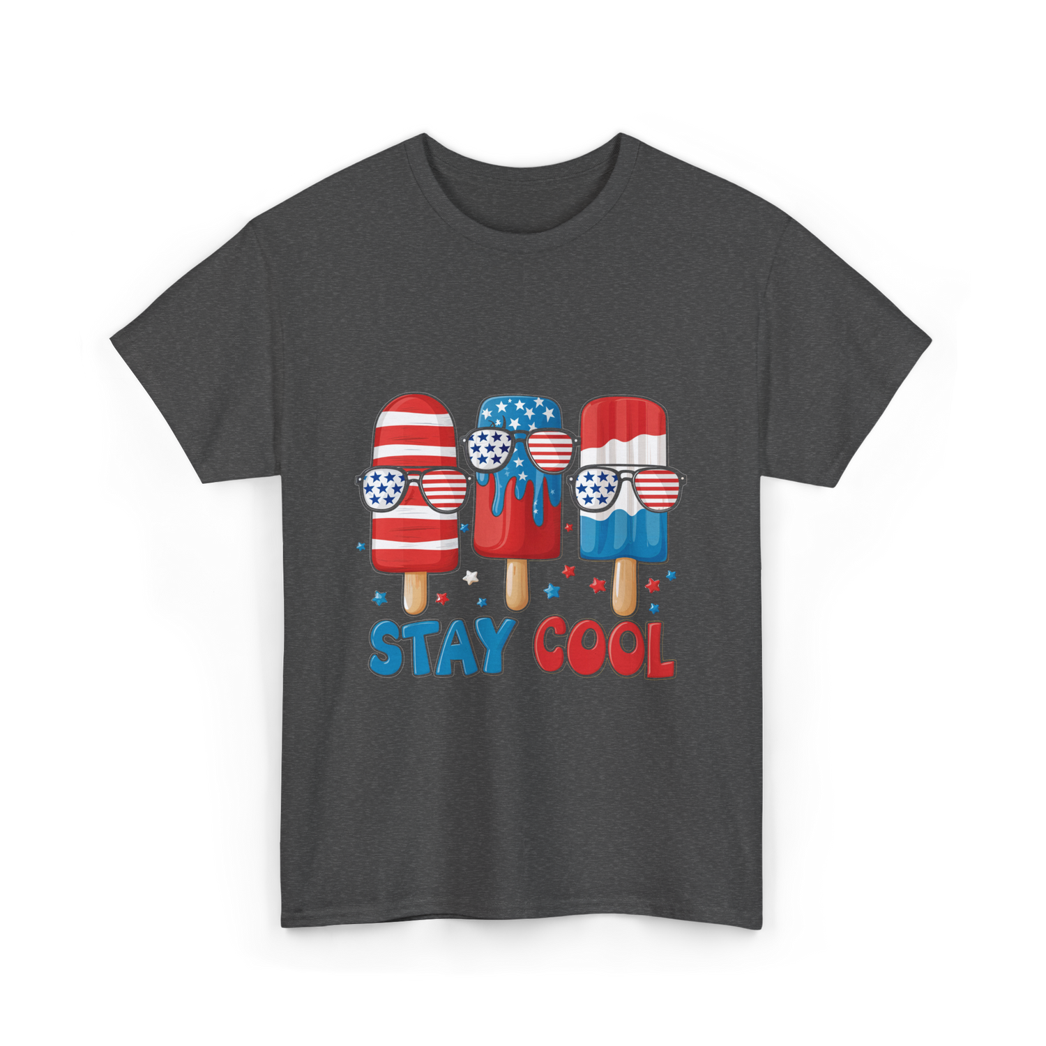 Stay Cool Popsicle USA Independence T-Shirt - Dark Heather