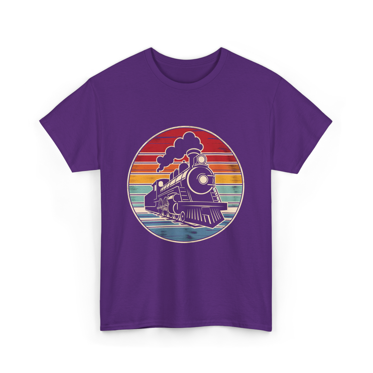 Steam Train Vintage Locomotive T-Shirt - Purple