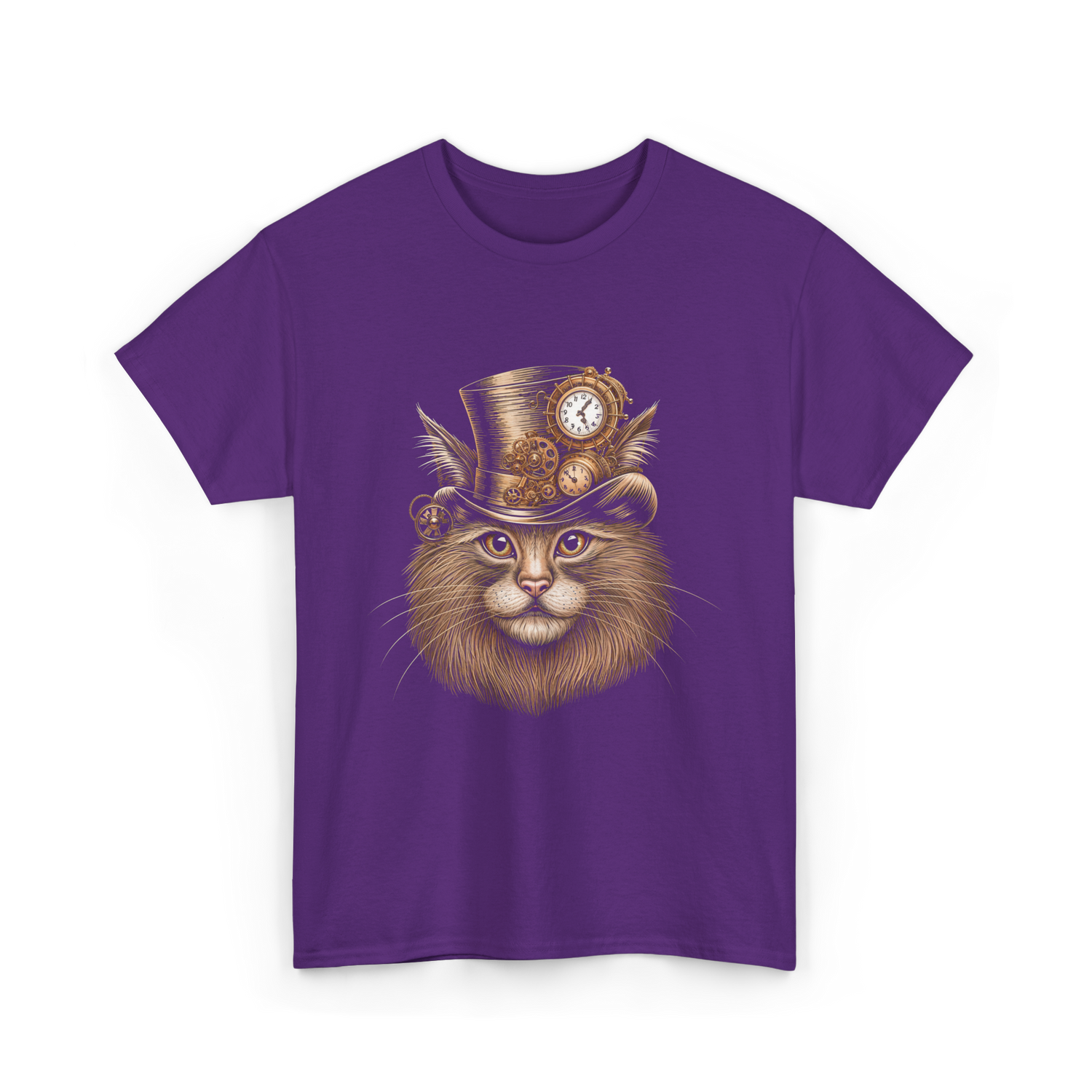 Steampunk Cat Steampunk Art Cat T-Shirt - Purple