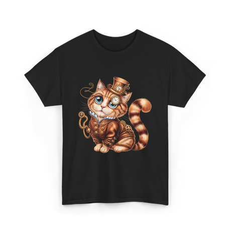 Steampunk Cat Steampunk Kitten T-Shirt - Black