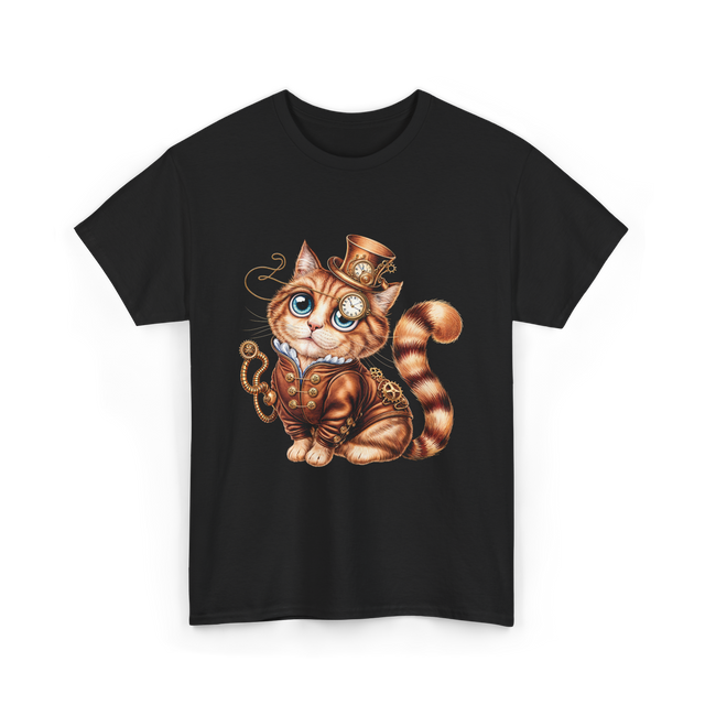 Steampunk Cat Steampunk Kitten T-Shirt - Black