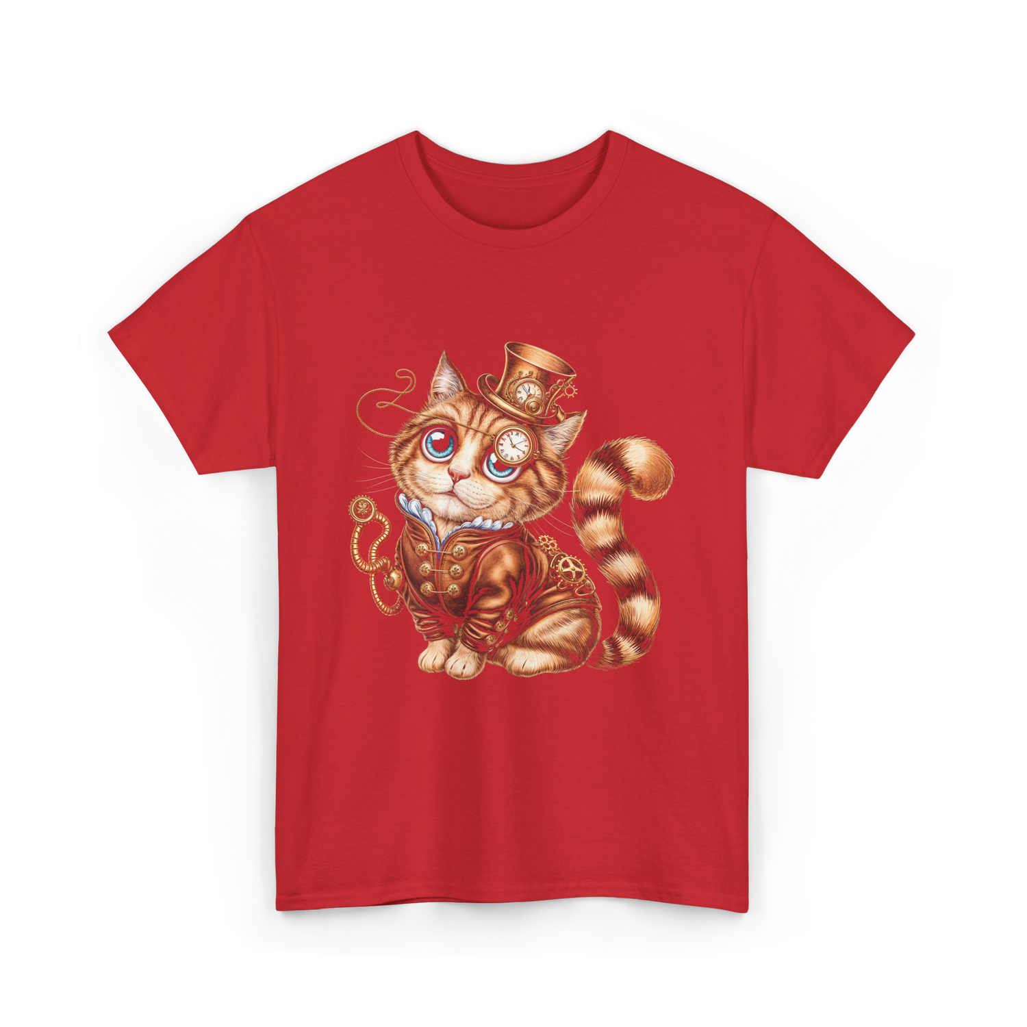 Steampunk Cat Steampunk Kitten T-Shirt - Red
