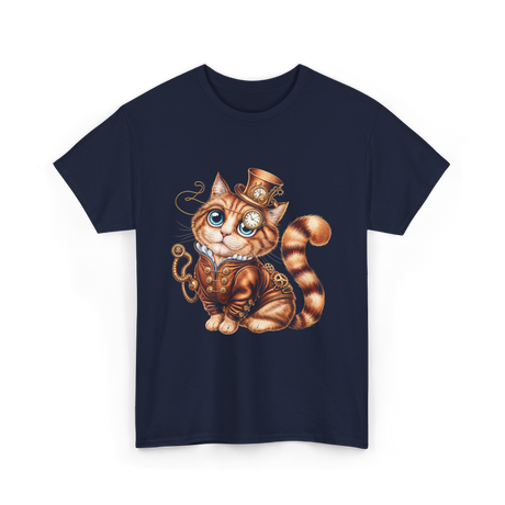 Steampunk Cat Steampunk Kitten T-Shirt - Navy
