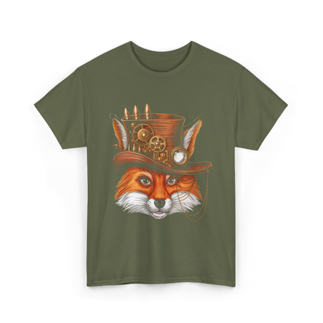 Steampunk Fox Animal Steampunk Fox T-Shirt - Military Green