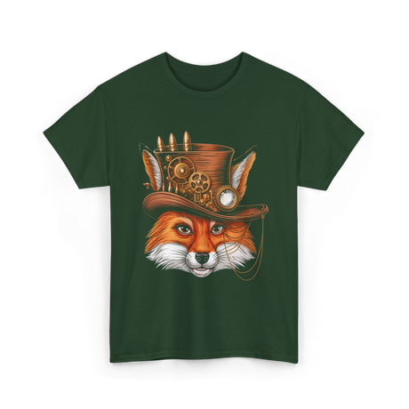 Steampunk Fox Animal Steampunk Fox T-Shirt - Forest Green
