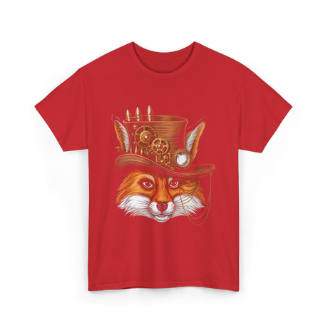 Steampunk Fox Animal Steampunk Fox T-Shirt - Red