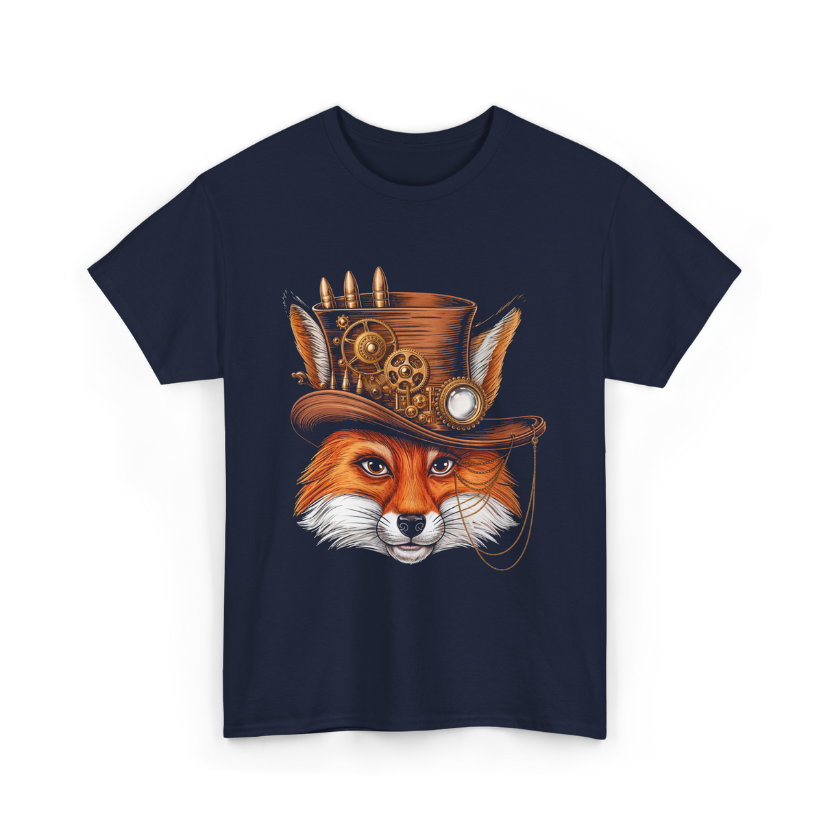 Steampunk Fox Animal Steampunk Fox T-Shirt - Navy