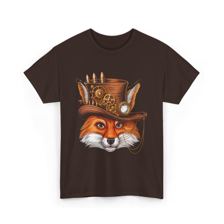 Steampunk Fox Animal Steampunk Fox T-Shirt - Dark Chocolate