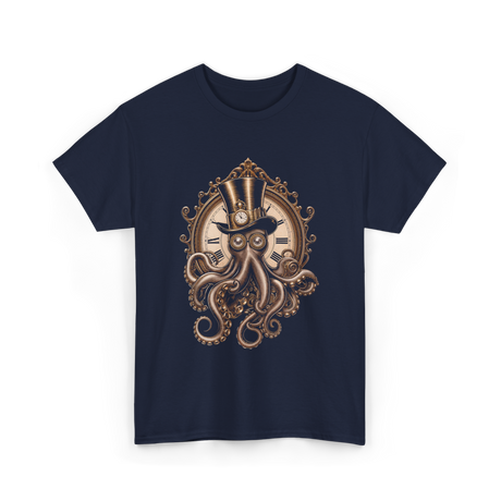 Steampunk Octopus Art Octopus T-Shirt - Navy